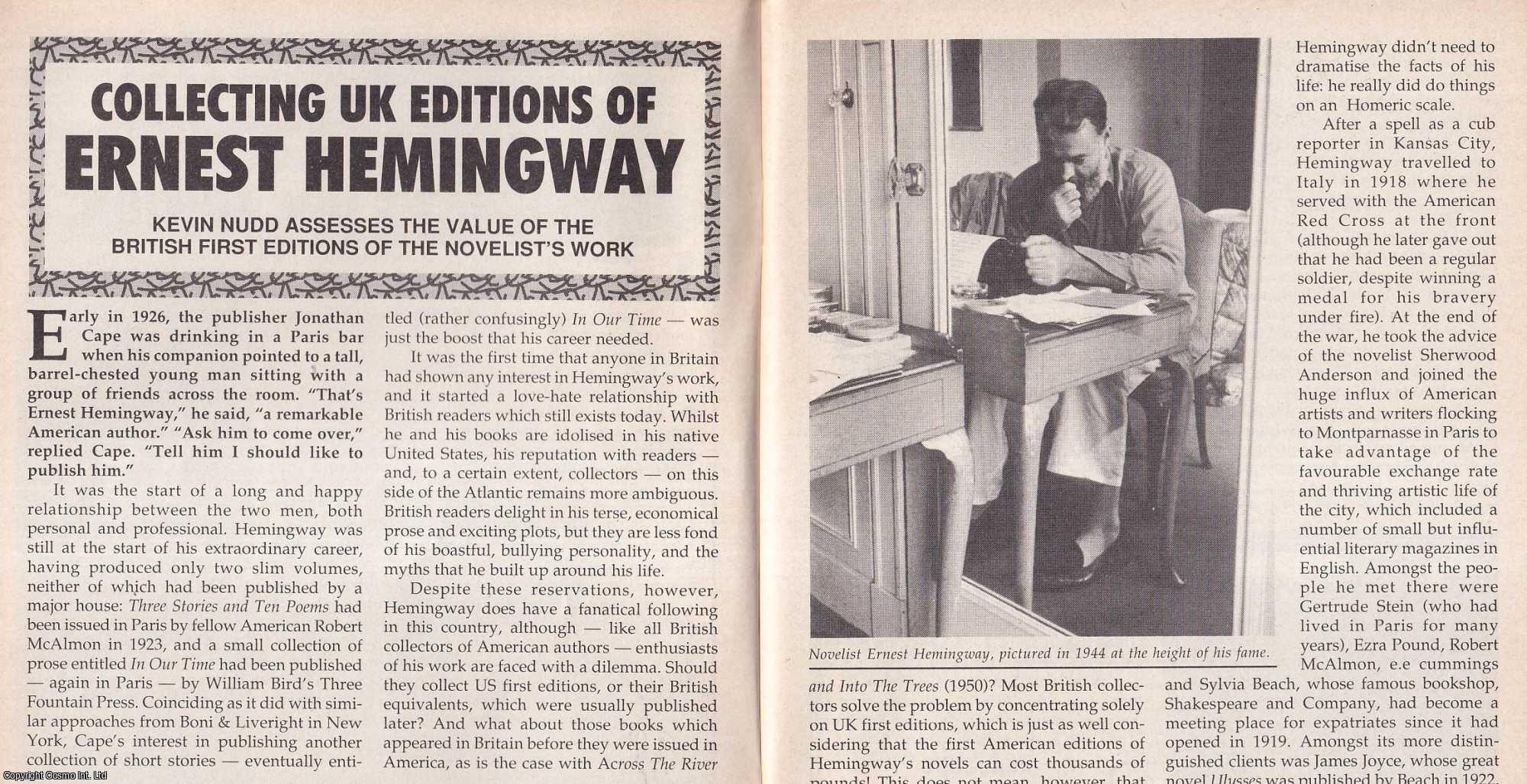 Ernest Hemingway in Britain : Collecting the UK First Editions. By ...