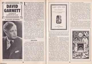 Item #324793 David Garnett. Author of Aspects of Love. This is an original article separated from...