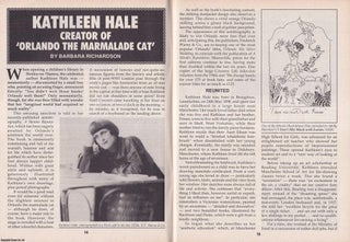Item #324959 Kathleen Hale. Creator of Orlando The Marmalade Cat. This is an original article...