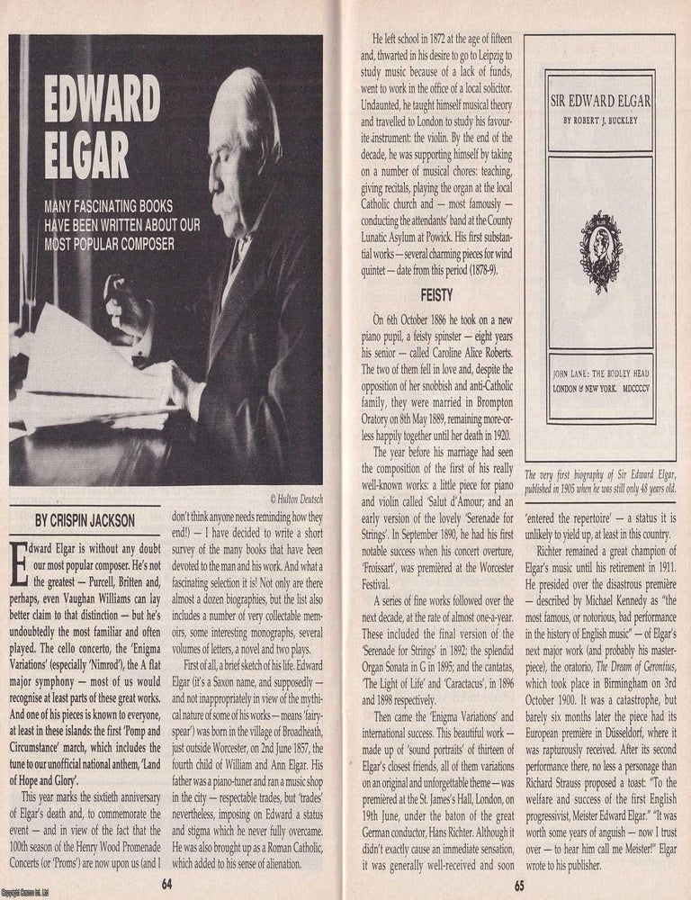 Item #324971 Edward Elgar : Books on Britain's Beloved Composer. By Crispin Jackson. This is an...
