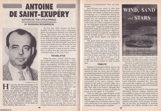 Item #324973 Antoine De Saint-Exupery. Author of The Little Prince. This is an original article...