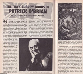 Item #324984 The Jack Aubrey Books of Patrick O'Brian. This is an original article separated from...