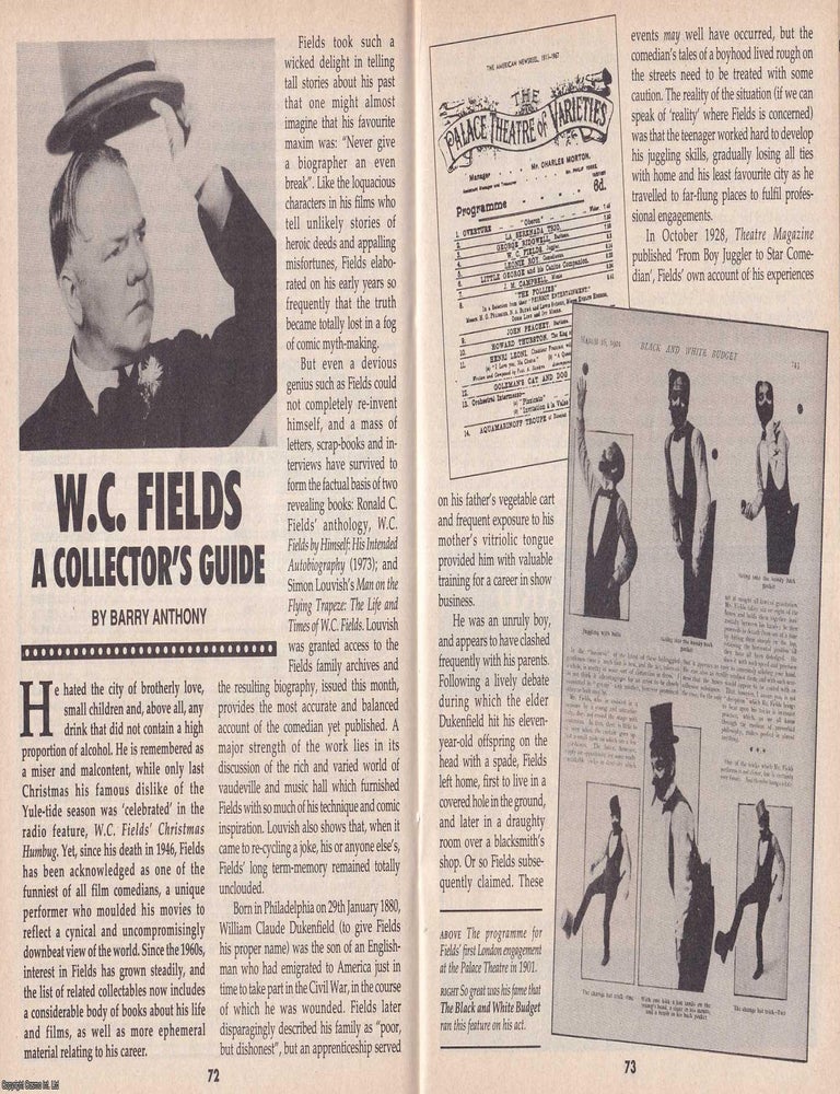 W. C. Fields : A Collector's Guide to the Great Curmudgeon. By Barry ...