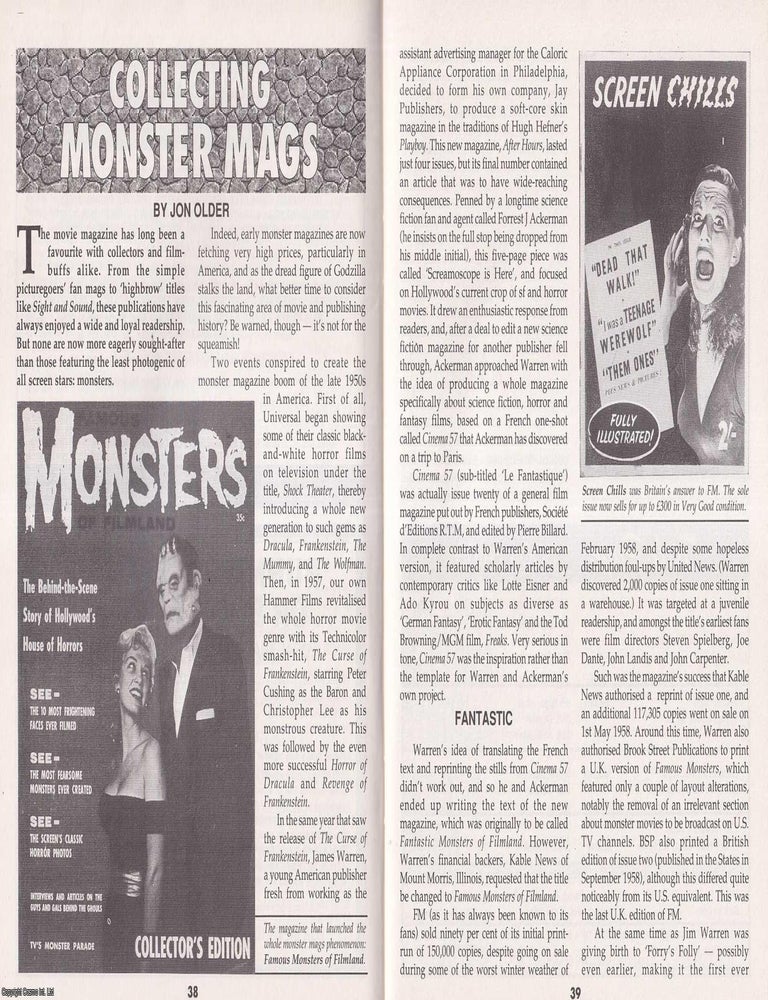 Item #325231 Monster Mags : Famous Monsters, Screen Chills and Other Cult Titles. By Jon Older....