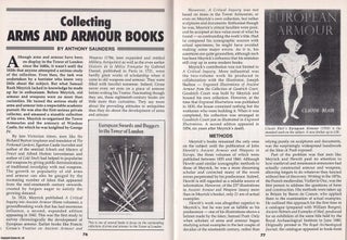 Item #325246 Collecting Arms and Armour Books. This is an original article separated from an...