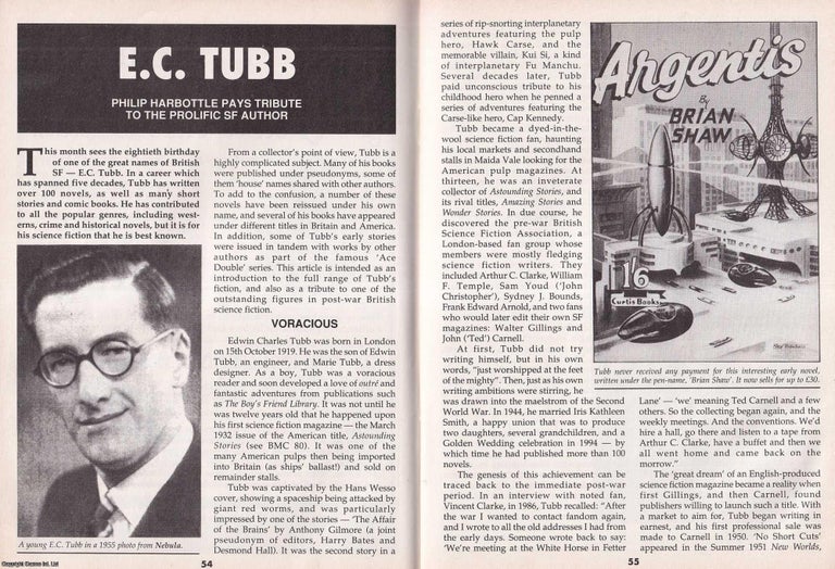 Item #325303 E. C. Tubb : A Prolific Voice in Science Fiction. By Philip Harbottle. This is an...