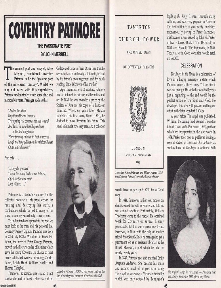 Coventry Patmore Revisited : Poet, Critic and Victorian Voice. By John ...