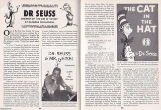 Item #325377 Dr. Seuss : Creator of The Cat in The Hat. This is an original article separated...
