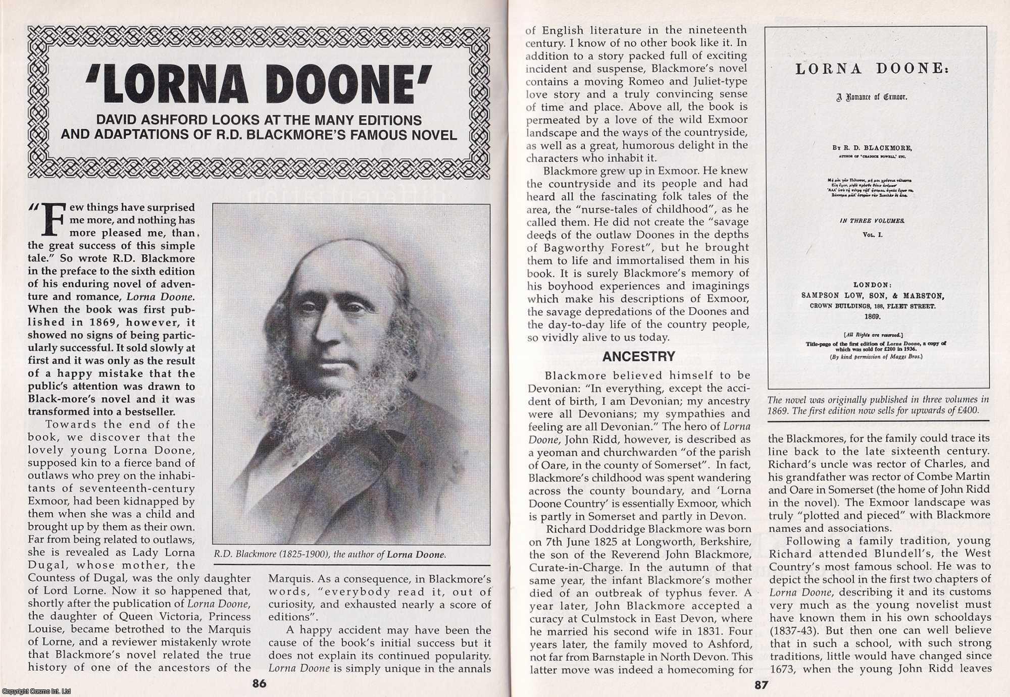 Lorna Doone : The Many Editions of a West Country Classic. By David ...