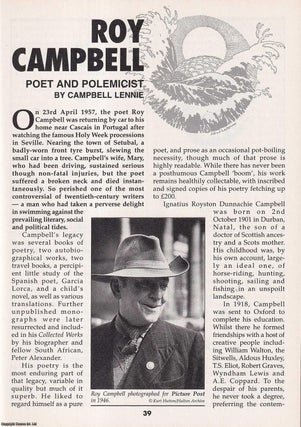 Item #325411 Roy Campbell. Poet and Polemicist. This is an original article separated from an...