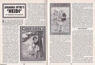 Item #325412 Johanna Spyri's Heidi. This is an original article separated from an issue of The...