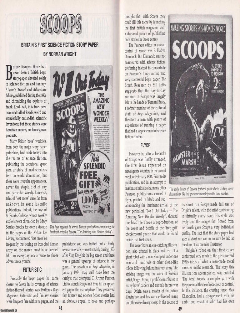 Item #325438 Scoops : Britain's First Science-Fiction Story Paper. By Norman Wright. This is...