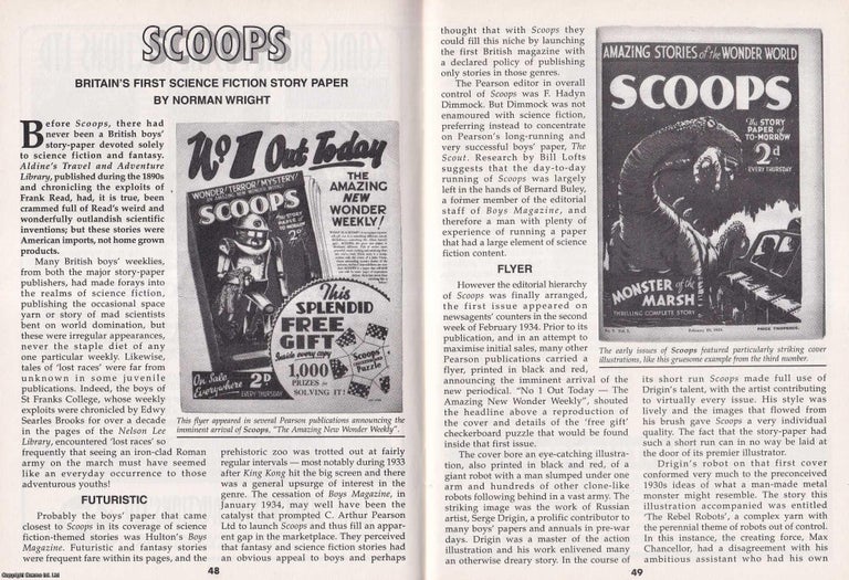 Item #325438 Scoops : Britain's First Science-Fiction Story Paper. By Norman Wright. This is...