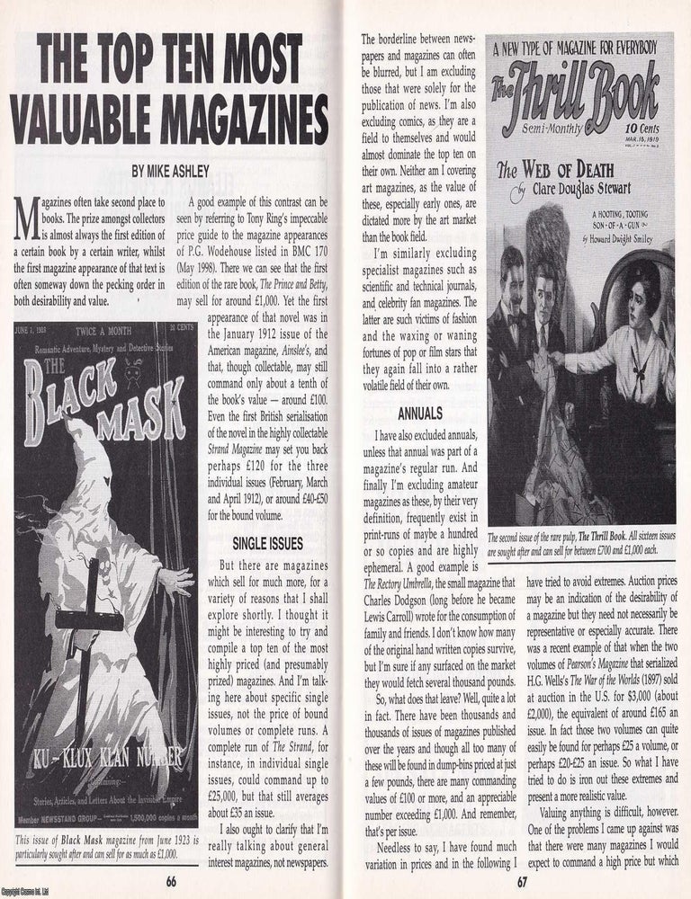 The Ten Most Valuable Magazines : Rarities of the Printed Age. By Mike ...