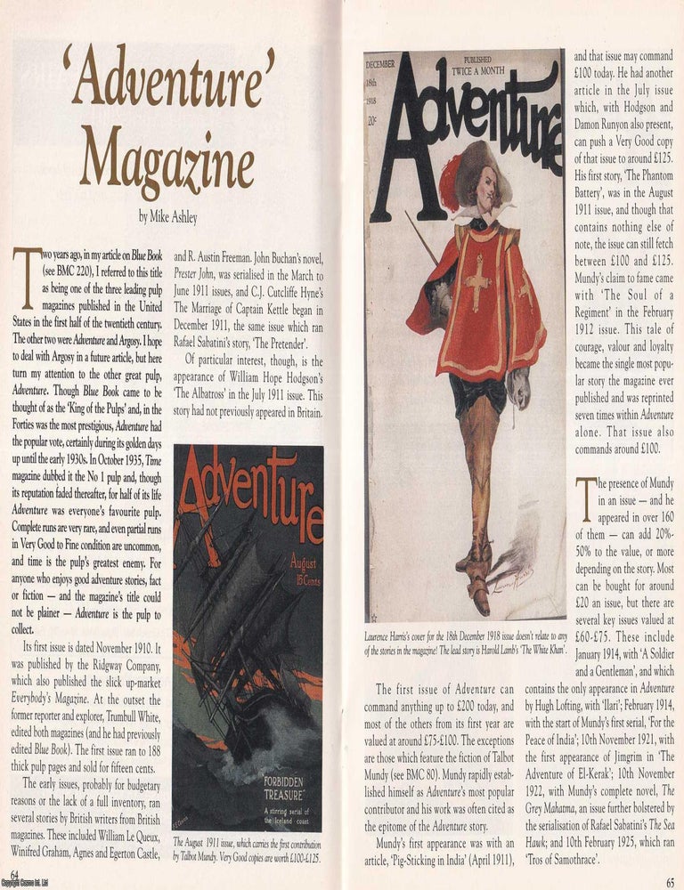 Item #325574 Adventure : The Pulp Magazine That Defined High-Risk Storytelling. By Mike Ashley....
