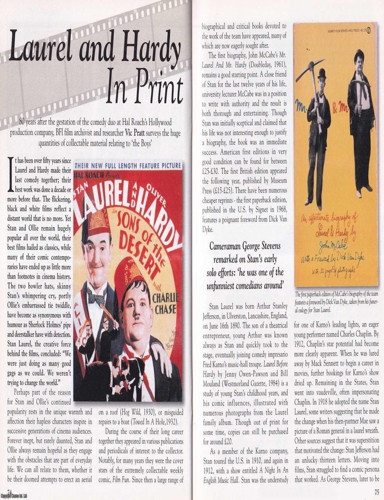 Item #325622 Laurel & Hardy on the Page : Books, Ephemera and the Afterlife of the Duo. By Vic...