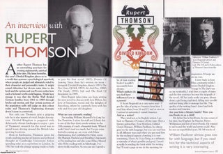 Item #325645 Rupert Thomson : An Interview. This is an original article separated from an issue...