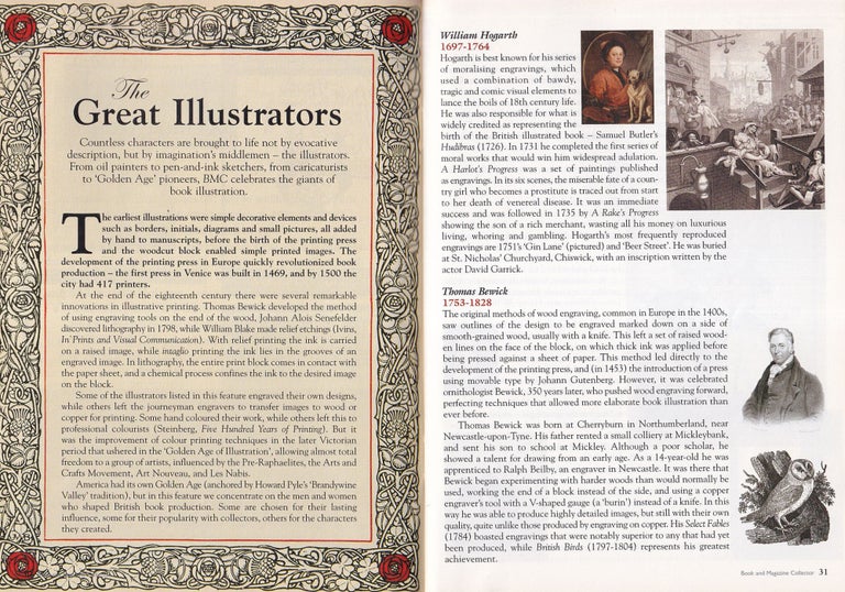 Item #325681 The Great Illustrators. Celebrating The Giants of Book Illustration. This is an original article separated from an issue of The Book & Magazine Collector publication, 2006. Book, Magazine Collector.