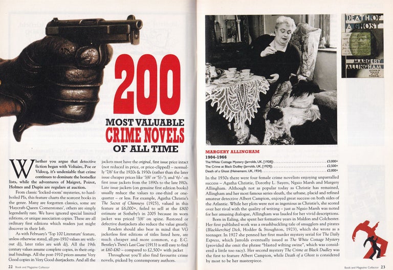 Item #325682 200 Most Valuable Crime Novels of All Time. This is an original article separated from an issue of The Book & Magazine Collector publication, 2006. Book, Magazine Collector.