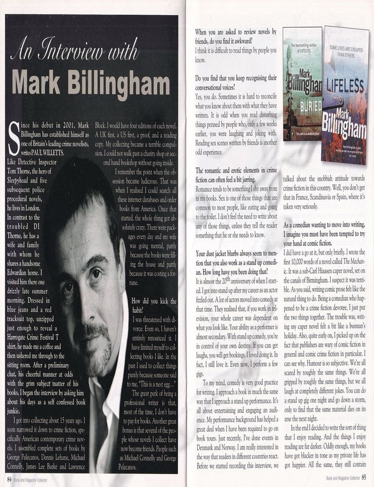 Item #325704 Mark Billingham : An Interview with the Crime Novelist. By Paul Willetts. This is an...