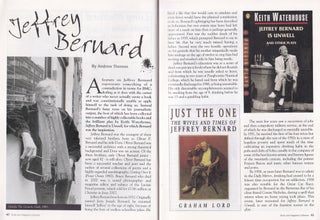 Item #325789 Jeffrey Bernard. This is an original article separated from an issue of The Book &...
