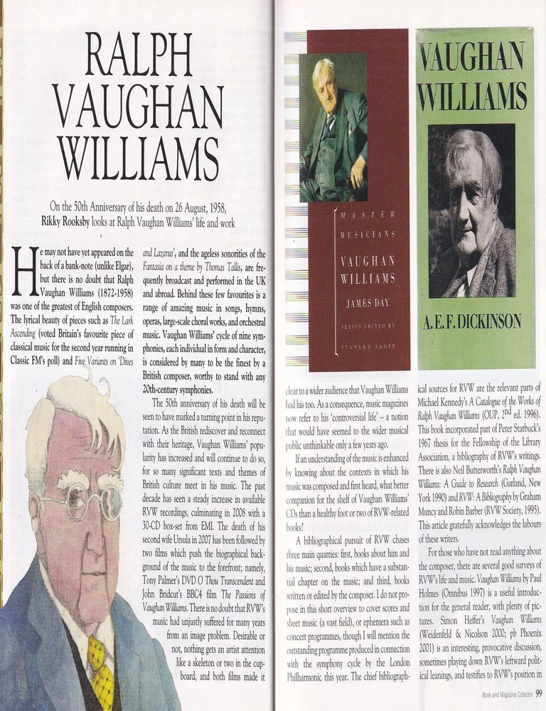 Ralph Vaughan Williams : A Fiftieth-Anniversary Reflection on His Life ...