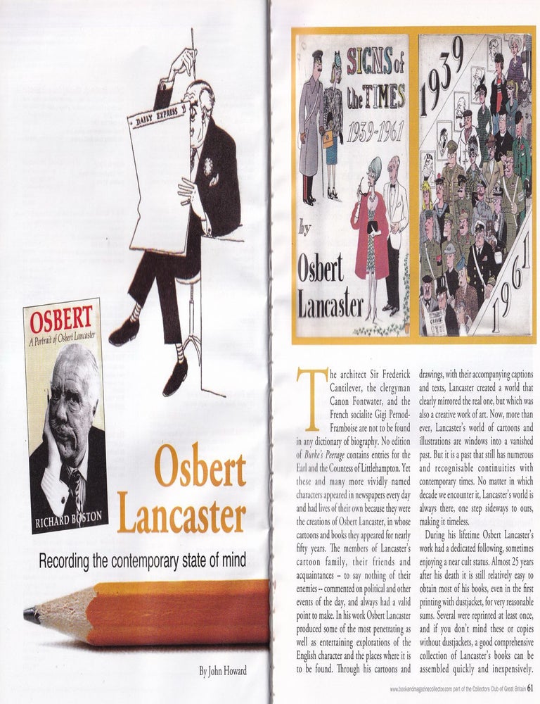Osbert Lancaster : Chronicler of the Contemporary Scene. By John Howard ...