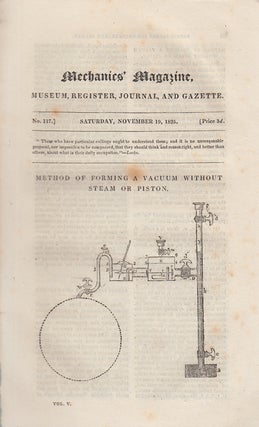 Item #330577 Method of Forming a Vacuum Without Steam or Piston; Description of Two New Shells,...