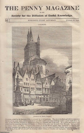 The Church of St. Martin, Cologne; The Fossil Iguanodon (reptiles. Penny Magazine.