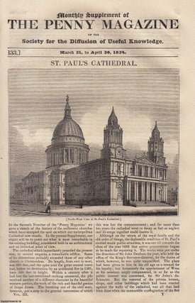 St. Paul's Cathedral, London, etc. Issue No. 133, March 31st. Penny Magazine.
