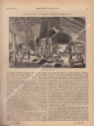 1841 Flint-Glass Factory : A Day at a Flint-Glass Factory, Holland Street, Blackfriars, London. GLASS FACTORIES 1841.