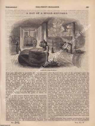 A Sugar-Refinery, London, Bermondsey Street, London, in 1841. The Penny Magazine : An Original. SUGER REFINERY 1841.