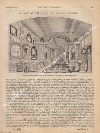 The London Marble-Works, Esher Street, Horseferry Road, in 1841. The Penny Magazine : An Original. LONDON MARBLE WORKS 1841.