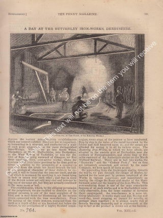 The Butterley Iron-Works, Derbyshire in 1844. The Penny Magazine : An Original Charles Knight. RIPLEY IRONWORKS 1844.