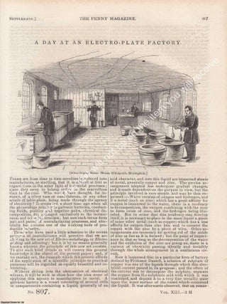 Elkington's Birmingham Electro-Plate Factory in 1844. The Penny Magazine : An Original. ELECTRO PLATE MANUFACTURES 1844.