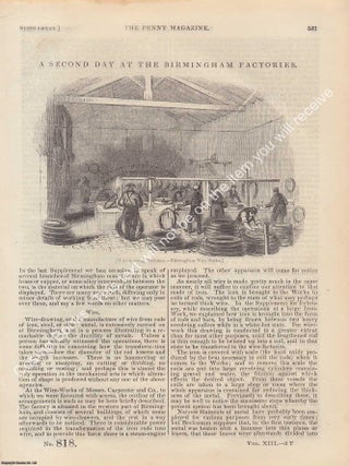 A Day at The Birmingham Elliott's Factories (stamping, punching & pressing buttons) TOGETHER WITH A Second Day at The Birmingham Wire Works, in 1844. The Penny Magazine : An Original Charles Knight Publication for SDUK.