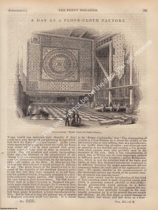 Smith & Baber's Floor-Cloth Factory : A Day in 1842. The Penny Magazine : An Original Charles. FLOORCLOTH MANUFACTURE IN KNIGHTSBRIDGE 1842.
