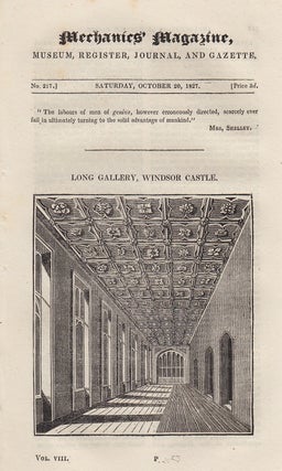 Item #331869 Long Gallery, Windsor Castle; Papers on Railways; Improvement of Steam Vessels;...