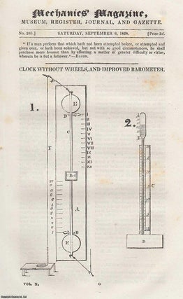 Item #331889 Clock Without Wheels, and Improved Barometer; Rain Gauge; Lumley's Portable Ship's...