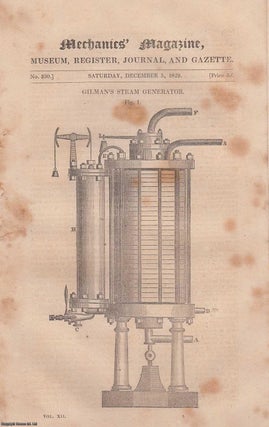 Item #331919 Gilman's Steam Generator; Combustion by Forced Air; Preventing The Warping of Small...