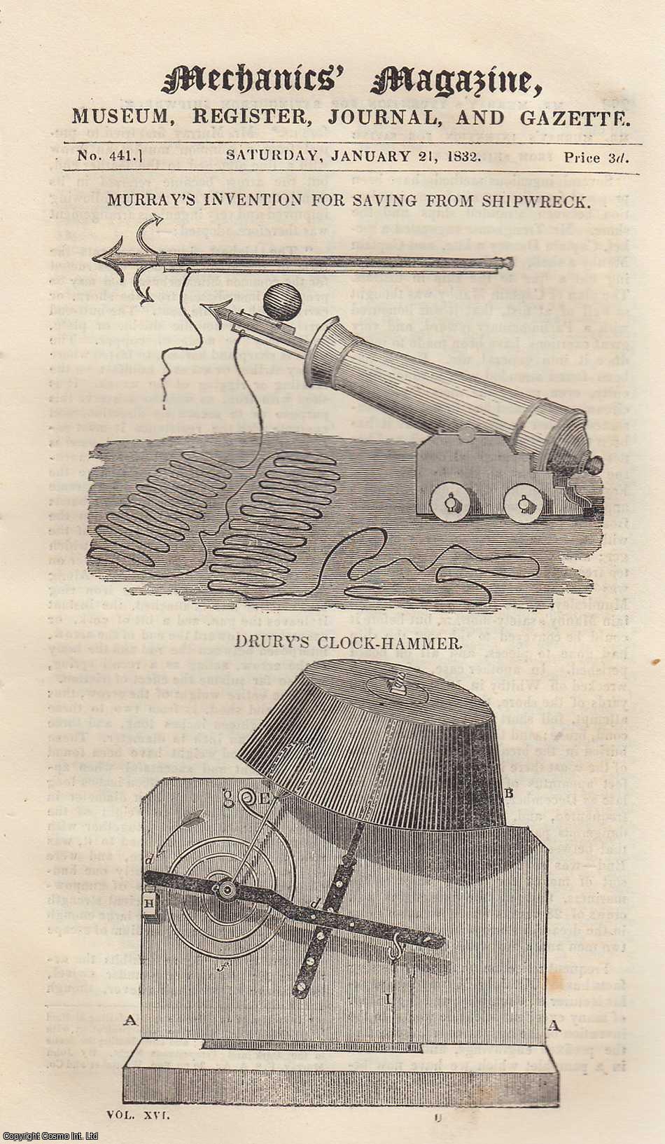 Murray;s Invention For Saving From Shipwreck; Drury's Clock-Hammer ...