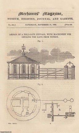Item #332051 Design of a Toll-Gate Cottage, With Machinery For Opening The Gate From Within; The...