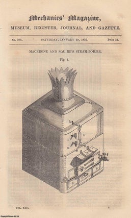 Item #332079 Macerone & Squire's Steam-Boiler; Royal Patent Sea-Water Purifying Company; Railroad...
