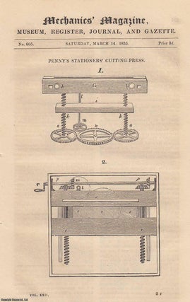 Item #332082 Penny's Stationers Cutting-Press; The Quick-Sailing Passage-Boats of The Lancaster...