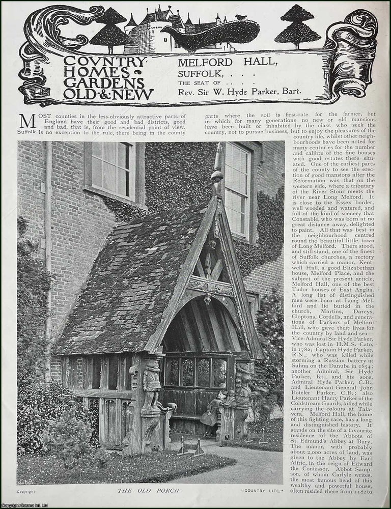 Item #334293 Melford Hall, Suffolk. The Seat of Rev. Sir W. Hyde Parker, Bart. Several pictures...