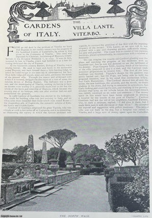 Item #334321 The Villa Lante, Viterbo. The Gardens of Italy. Several pictures and accompanying...
