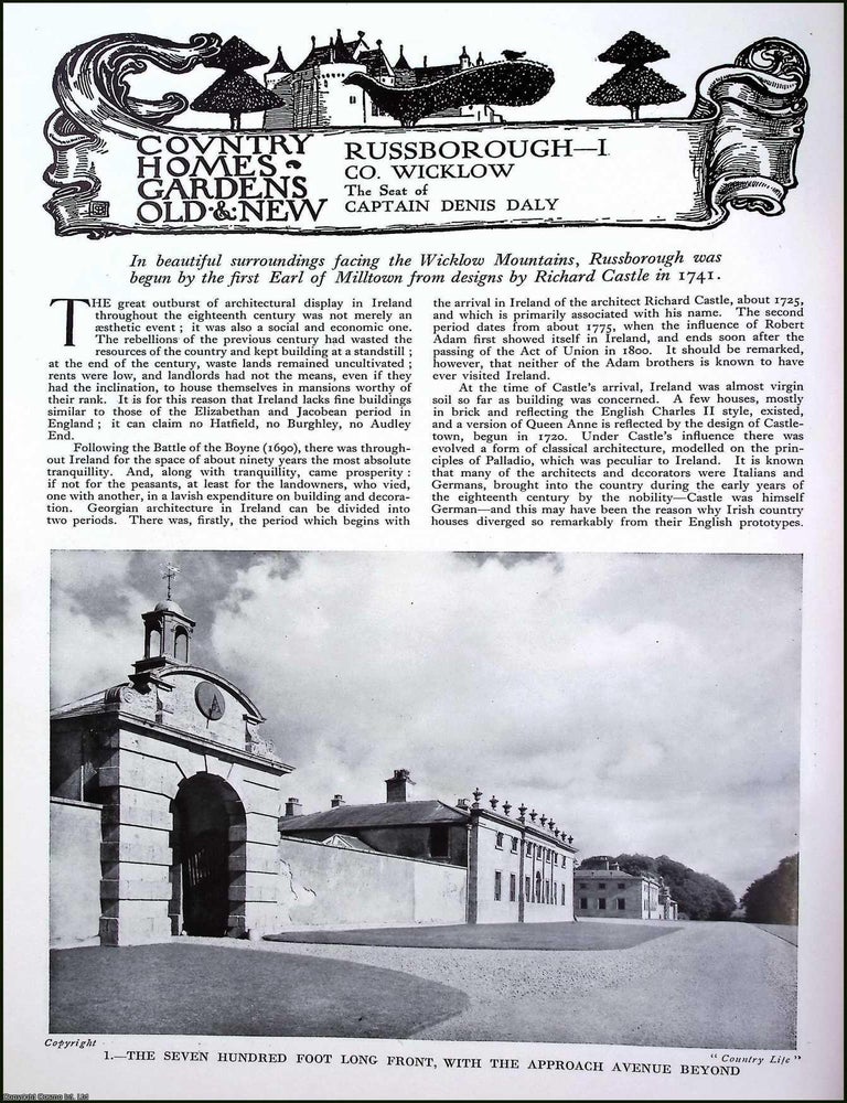 Item #334487 Russborough, Co. Wicklow, Ireland. The Seat of Captain Denis Daly. Begun by the...