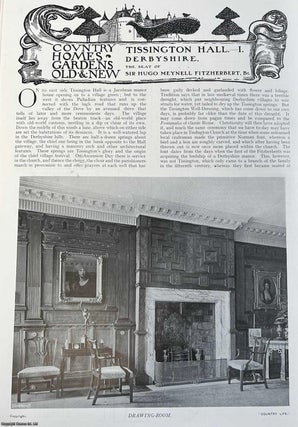 Tissington Hall, Derbyshire. The Seat of Sir Hugo Meynell Fitzherbert. Country Life Magazine.