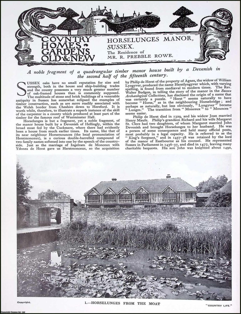 Horselunges Manor, Sussex. The Residence of Mr. R. Prebble Rowe ...