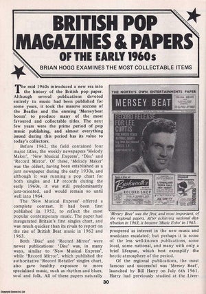 Item #337543 British Pop Magazines & Papers of The Early 1960s. This is an original article...